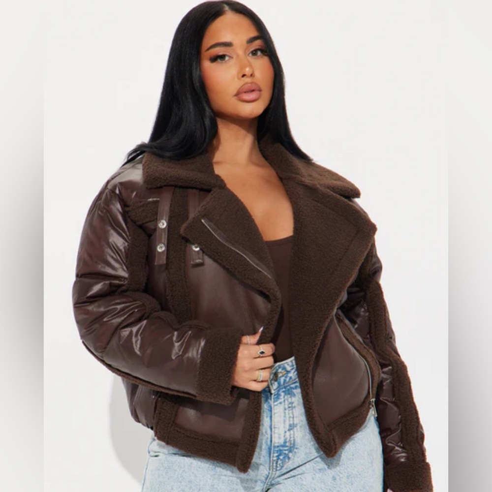 Downtown Swag Puffer Jacket Chocolate